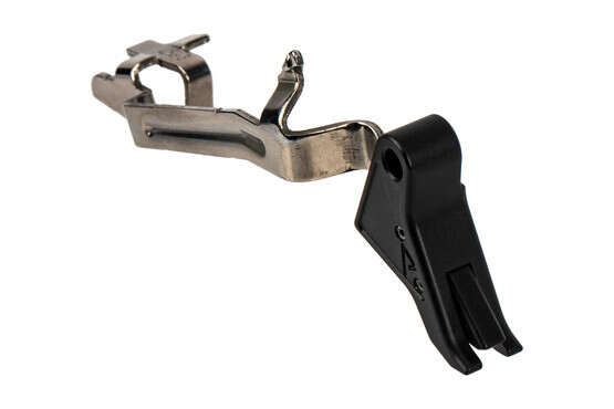 Agency Arms drop-in flat trigger with black shoe for .45ACP and 10mm Glock handguns